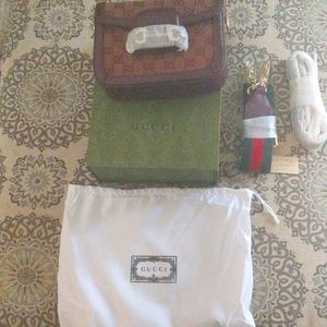 NWT RED MONOGRAM GUCCI MEDIUM SIZED PRISTINE CROSSBODY..GORGEOUS!!